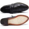imageMona flying Womens Leather Perforated Laceup Oxfords Brogue Wingtip Shoes for Ladies WomenBlack