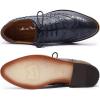 imageMona flying Womens Leather Perforated Laceup Oxfords Brogue Wingtip Shoes for Ladies WomenBlue