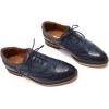 imageMona flying Womens Leather Perforated Laceup Oxfords Brogue Wingtip Shoes for Ladies WomenBlue