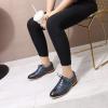 imageMona flying Womens Leather Perforated Laceup Oxfords Brogue Wingtip Shoes for Ladies WomenBlue