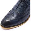 imageMona flying Womens Leather Perforated Laceup Oxfords Brogue Wingtip Shoes for Ladies WomenBlue