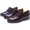 imageMona flying Womens Leather Perforated Laceup Oxfords Brogue Wingtip Shoes for Ladies WomenBlueblack