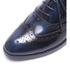 imageMona flying Womens Leather Perforated Laceup Oxfords Brogue Wingtip Shoes for Ladies WomenBlueblack