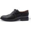 imageMona flying Womens Leather Perforated Laceup Oxfords Brogue Wingtip Shoes for Ladies WomenBlueblack