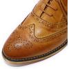 imageMona flying Womens Leather Perforated Laceup Oxfords Brogue Wingtip Shoes for Ladies WomenBrown