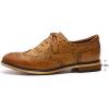 imageMona flying Womens Leather Perforated Laceup Oxfords Brogue Wingtip Shoes for Ladies WomenBrown