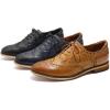 imageMona flying Womens Leather Perforated Laceup Oxfords Brogue Wingtip Shoes for Ladies WomenBrown