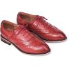 imageMona flying Womens Leather Perforated Laceup Oxfords Brogue Wingtip Shoes for Ladies WomenCrimson Red