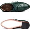 imageMona flying Womens Leather Perforated Laceup Oxfords Brogue Wingtip Shoes for Ladies WomenGreenish