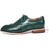 imageMona flying Womens Leather Perforated Laceup Oxfords Brogue Wingtip Shoes for Ladies WomenGreenish