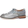 imageMona flying Womens Leather Perforated Laceup Oxfords Brogue Wingtip Shoes for Ladies WomenLight Gray Green