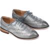 imageMona flying Womens Leather Perforated Laceup Oxfords Brogue Wingtip Shoes for Ladies WomenLight Gray Green