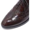 imageMona flying Womens Leather Perforated Laceup Oxfords Brogue Wingtip Shoes for Ladies WomenWineblack