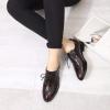 imageMona flying Womens Leather Perforated Laceup Oxfords Brogue Wingtip Shoes for Ladies WomenWineblack