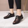 imageMona flying Womens Leather Perforated Laceup Oxfords Brogue Wingtip Shoes for Ladies WomenYellowblack