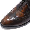 imageMona flying Womens Leather Perforated Laceup Oxfords Brogue Wingtip Shoes for Ladies WomenYellowblack