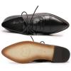 imageMona flying Womens Pointed Toe Oxfords Brogue Retro Lace up Leather Work Shoes for LadiesBlack