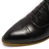 imageMona flying Womens Pointed Toe Oxfords Brogue Retro Lace up Leather Work Shoes for LadiesBlack