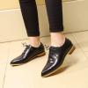 imageMona flying Womens Pointed Toe Oxfords Brogue Retro Lace up Leather Work Shoes for LadiesBlack