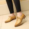 imageMona flying Womens Pointed Toe Oxfords Brogue Retro Lace up Leather Work Shoes for LadiesBrown