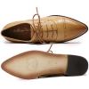 imageMona flying Womens Pointed Toe Oxfords Brogue Retro Lace up Leather Work Shoes for LadiesBrown