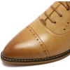 imageMona flying Womens Pointed Toe Oxfords Brogue Retro Lace up Leather Work Shoes for LadiesBrown