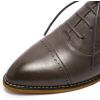 imageMona flying Womens Pointed Toe Oxfords Brogue Retro Lace up Leather Work Shoes for LadiesDark Grey