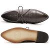 imageMona flying Womens Pointed Toe Oxfords Brogue Retro Lace up Leather Work Shoes for LadiesDark Grey