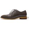 imageMona flying Womens Pointed Toe Oxfords Brogue Retro Lace up Leather Work Shoes for LadiesDark Grey