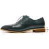 imageMona flying Womens Pointed Toe Oxfords Brogue Retro Lace up Leather Work Shoes for LadiesGreen