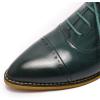 imageMona flying Womens Pointed Toe Oxfords Brogue Retro Lace up Leather Work Shoes for LadiesGreen