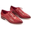 imageMona flying Womens Pointed Toe Oxfords Brogue Retro Lace up Leather Work Shoes for LadiesRed