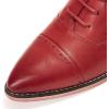 imageMona flying Womens Pointed Toe Oxfords Brogue Retro Lace up Leather Work Shoes for LadiesRed