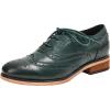 imageMona flying Womens Handcrafted Comfy Wingtip Oxfords Brogue Ladies Lace up Leather ShoesBlackGreen
