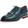 imageMona flying Womens Handcrafted Wingtip Oxfords Brogue Vintage Lace up Leather Shoes for LadiesBlackish Green