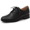 imageMona flying Womens Handmade Dress Oxfords Derby Comfortable Lace up Leather Flat Office Work Shoes for LadiesBlack
