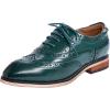 imageMona flying Womens Leather Perforated Laceup Oxfords Brogue Wingtip Shoes for Ladies WomenGreenish