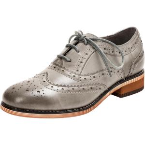 imageMona flying Womens Handcrafted Comfy Wingtip Oxfords Brogue Ladies Lace up Leather ShoesGrayish