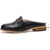 imageMona flying Women Leather Mules Shoes Backless Slip On Loafer Low Heel Flats Summer SlideBlack