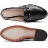 imageMona flying Women Leather Mules Shoes Backless Slip On Loafer Low Heel Flats Summer SlideBlack