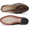 imageMona flying Women Leather Mules Shoes Backless Slip On Loafer Low Heel Flats Summer SlideCoffee
