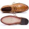 imageMona flying Womens Handmade Wingtip Oxfords Comfy Lace up Brogue Leather Shoes for LadiesBrown