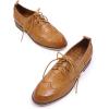 imageMona flying Womens Handmade Wingtip Oxfords Comfy Lace up Brogue Leather Shoes for LadiesBrown