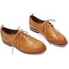 imageMona flying Womens Handmade Wingtip Oxfords Comfy Lace up Brogue Leather Shoes for LadiesBrown
