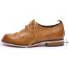 imageMona flying Womens Handmade Wingtip Oxfords Comfy Lace up Brogue Leather Shoes for LadiesBrown