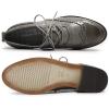 imageMona flying Womens Handmade Wingtip Oxfords Comfy Lace up Brogue Leather Shoes for LadiesGrey
