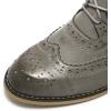 imageMona flying Womens Handmade Wingtip Oxfords Comfy Lace up Brogue Leather Shoes for LadiesGrey