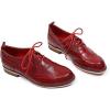 imageMona flying Womens Handmade Wingtip Oxfords Comfy Lace up Brogue Leather Shoes for LadiesRed