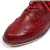 imageMona flying Womens Handmade Wingtip Oxfords Comfy Lace up Brogue Leather Shoes for LadiesRed