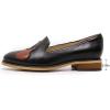 imageMona flying Womens Leather Penny Loafers Slip On Flats Office Ladies Casual ShoesBlack